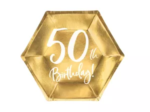 Taniere - HAPPY BIRTHDAY 50th - priemer 20 cm, bal. 6 ks, papier