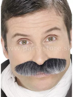 Fúzy - MAJOR - VELITEĽ LETKY - sivo čierne, samolepiace, pánske