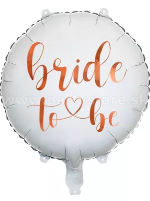 Balón fólia 45cm kruh - BRIDE TO BE - biely, ružovo zlatý nápis