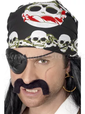 Šatka bandana - PIRÁT EDMUND CONDENT - čierna s potlačou