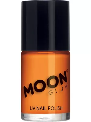 Lak na nechty - UV NEON MOON GLOW - oranžový, svieti pri UV, 14 ml