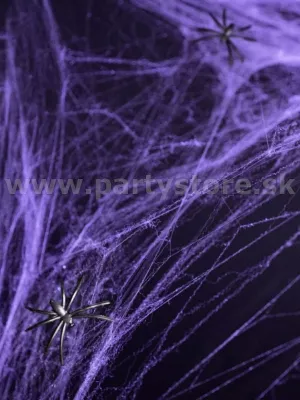 Pavučina - HALLOWEEN - fialová s pavúkmi, 60 gram. syntetické vlákno