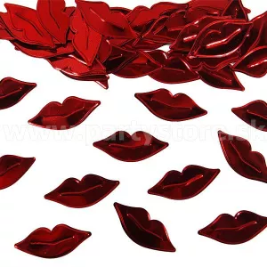 Konfety - PERY - červené, metalizovaná fólia 15 gr.