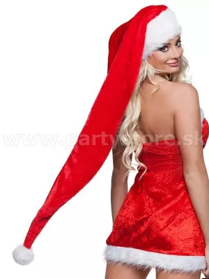 Čiapka - MIKULÁŠ/SANTA - EXTRA DLHÁ - červená, dlhá 150 cm