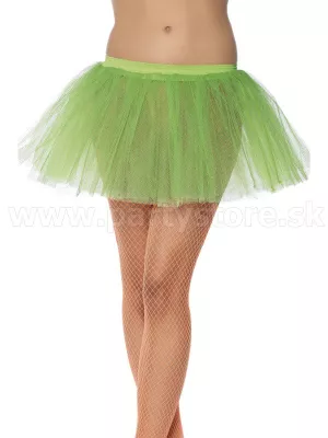 Spodnička tylová - TUTU - neónovo zelená, mini, vrstvená