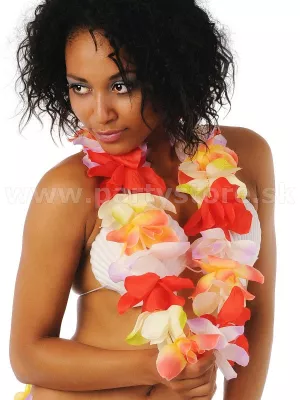 Veniec náhrdelník - HAWAII - LILU - viacfarebný veľkokvetý, 100 cm