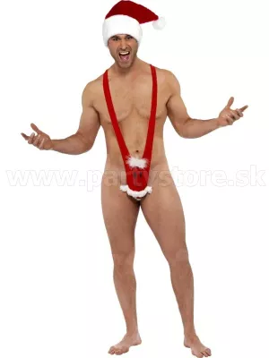 Mankiny / Monokiny - SEXY SANTA - červené, pánske
