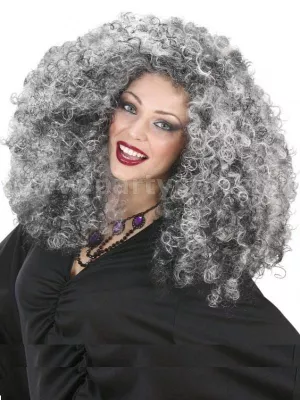 Parochňa - ČARODEJNICA - SAXANA - šedo čierne afro, dámska