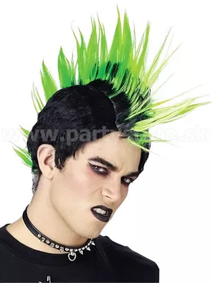 Parochňa - PUNK ROCKER MOHAWK - čierno zelená, unisex