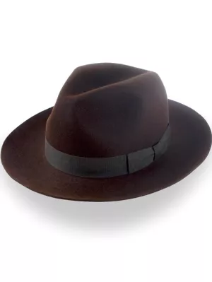Klobúk - CLASSIC FEDORA - hnedý, 100% Polyester