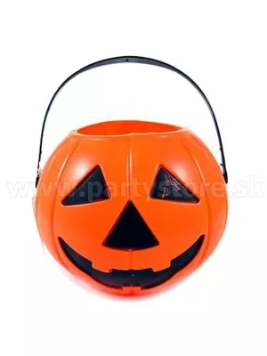 Vedierko - Tekvica - HALLOWEEN - na sladkosti, 15 x 12,5 cm, plast