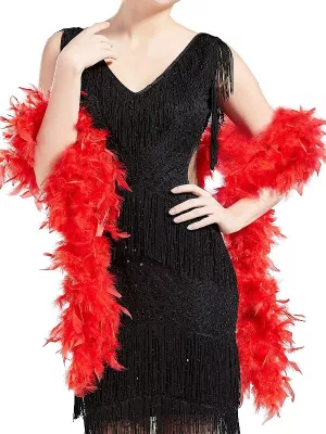 Boa - CHANDELLE - červené, 45 gram, 190 cm, originál perie