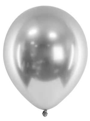 Balón chróm 30 cm - STRIEBORNÝ – SIMPLY FUN - balenie 1 kus, latex