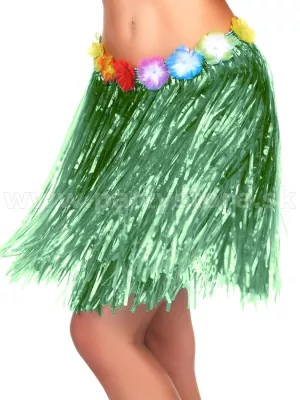 Sukňa – HAWAIIAN HULA GIRL - zelená, mini, dĺžka 40 cm