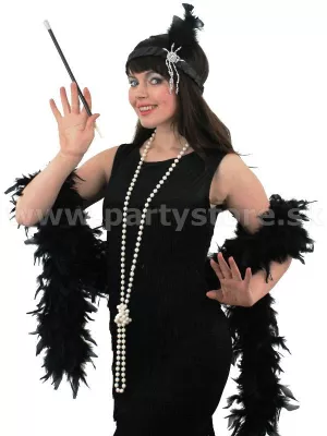 1920s súprava 4 dielna - GATSBY STANDARD - čierna, dámska