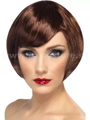Parochňa - BABE - hnedá, krátka 33 cm s ofinou, dámska