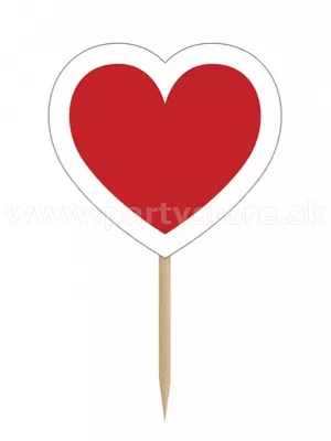 Kartičky - napichovadlá - SRDCE - 10 cm, balenie 6 ks