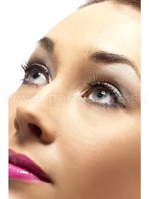 Mihalnice umelé - DIAMANTE - čierne s lepidlom ( pár )