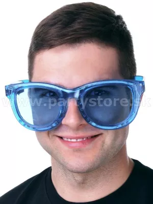 Okuliare svietiace LED - MEGA FUN - modré, unisex, plast
