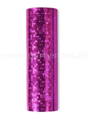 Serpentíny - HOLOGRAPHIC - sýto ružové, 18 roliek, 3,8 m, papier