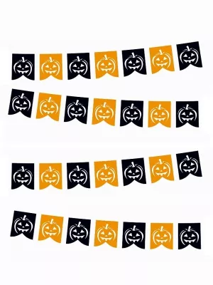 Girlanda vlajková - Halloween Jack - 281 x 21 cm, papier