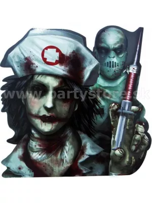 Dekorácia na zavesenie - HOROR PSYCHIATRIA 27 x 27cm obojstranná