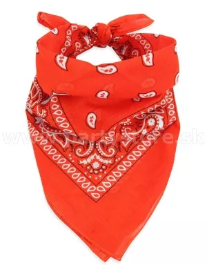 Šatka bandana - WESTERN PAISLEY DESIGN - oranžová, 55 x 55 cm, 100% bavlna