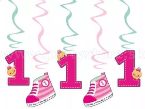 Špirály na zavesenie - IM NO. 1 - 60 cm, ružové, fólia, 5 ks