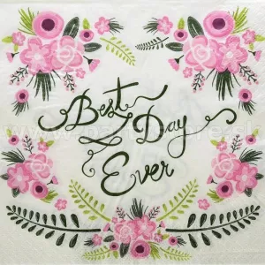 Obrúsky - BEST DAY EVER - NAJLEPŠÍ DEŇ - 33 x 33 cm, bal. 20 ks