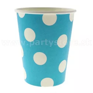 Poháre - RETRO BODKY - modré, 270 ml, bal. 6 ks, papier