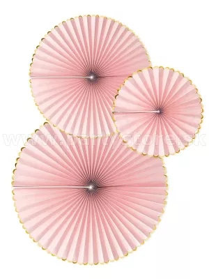 Dekorácie na zavesenie - ROZETY YUMMY - bledoružové, 23-32-40 cm