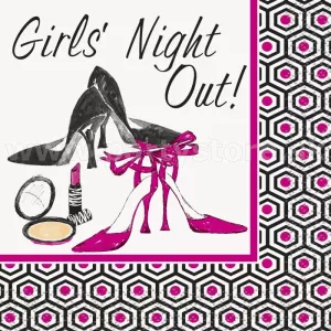 Obrúsky - GIRLS NIGHT OUT! - 25,4 x 25,4 cm, bal. 16 ks