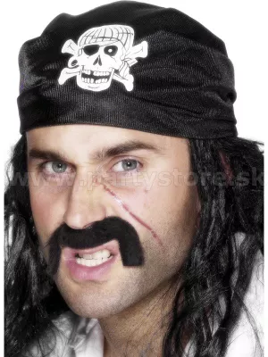 Šatka bandana - PIRÁT RICHARD WORLEY - čierna s lebkou