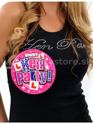 Odznak - HEN PARTY - JUMBO - 15 cm, kov. so zap. špendlíkom