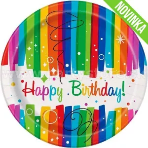Taniere - HAPPY BIRTHDAY - priemer 18cm, bal. 8 ks, papier