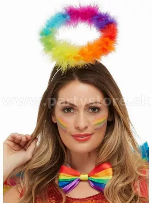Aureola anjelská - RAINBOW - dúhová, marabou