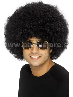 Parochňa - 60s - 70s FUNKY AFRO - čierna, kučeravá, Unisex