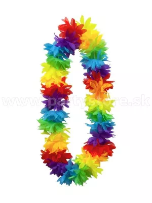 Veniec náhrdelník - HAWAIIAN LEHUE - dúhový, dĺžka 100 cm