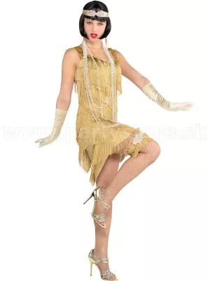 Kostým - 20s FLAPPER CHAMPAGNE - dámsky, šampáň