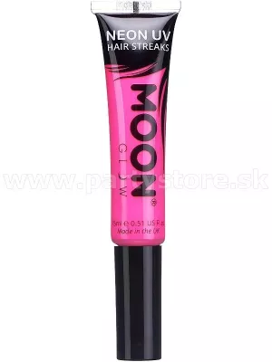 Špirála na vlasy - NEON UV MOON - RUŽOVÁ, svieti pri UV, 15 ml