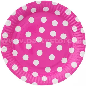 Taniere - RETRO BODKY - ružové, priemer 23 cm, bal. 6 ks, papier