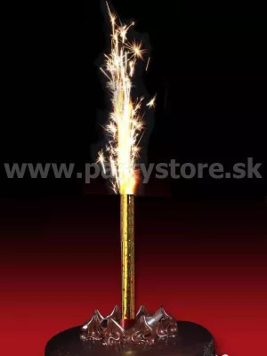 Fontána tortová - GOLDEN PARTY - zlatá, výška 18 cm, bal. 6 ks