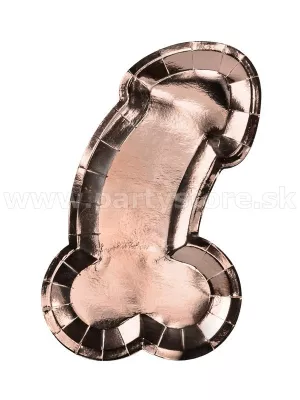 Podnos servírovací - PENIS - ružovo zlatý 26,5 x 16,5cm bal. 6ks