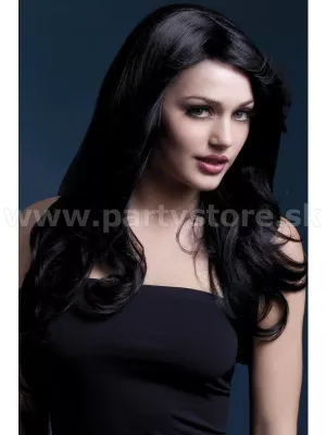 Parochňa - FEVER NICOLE - čierna s ofinou na bok, dlhá 66 cm, dámska