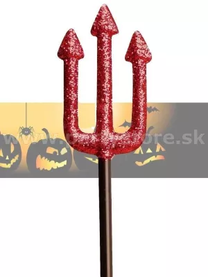 Vidly trojzubec - ČERT - červeno čierne, trblietavé, 58cm, plast