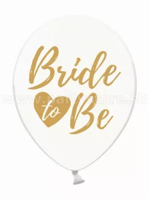Balón priezračný 30 cm - BRIDE TO BE - zlatá obojstranná tlač, 1 kus, latex