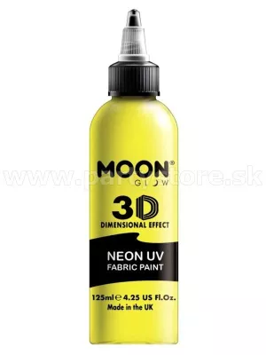 Farba na textil - NEON UV MOON - ŽLTÁ, svieti pri UV, 125 ml