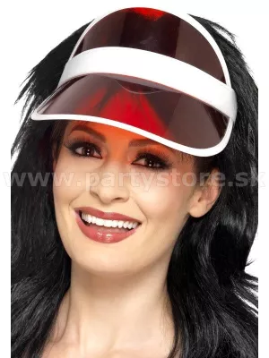 Šilt - 80s RETRO LOOK - červený s bielym lemovaním, unisex, plast