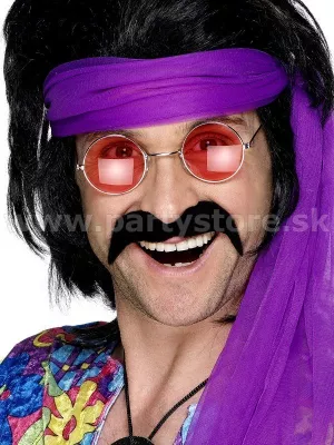 Fúzy - 70s PSYCHEDELIC MAN - čierne, samolepiace