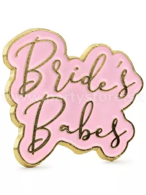 Odznak - BRIDE´S BABES - 3,5 x 3 cm, kovový so zapínacím špendlíkom
